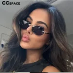 ⁦نظارات شمسية فاخرة بدون إطار للنساء، بتصميم بيضاوي كلاسيكي، مقاس صغير، مصنوعة من المعدن، مناسبة للأنشطة الخارجية والإجازات، مع حماية من الأشعة فوق البنفسجية 400 #30037⁩ - الصورة ⁦3⁩